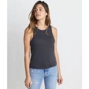 Marine Layer | Lori Tie Back Tank Top in Faded Black Large